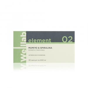 Welllab Element Mumiyo with chlorella, spirulina & royal jelly, 30 капсул